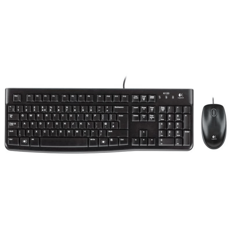 Standard USB Keyboard & Mouse Set Black Logitech MK120