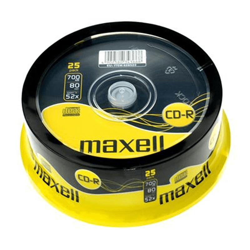 25PK Maxell 52x CD-R Media