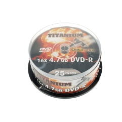 25PK Titanium 16x DVD-R Media