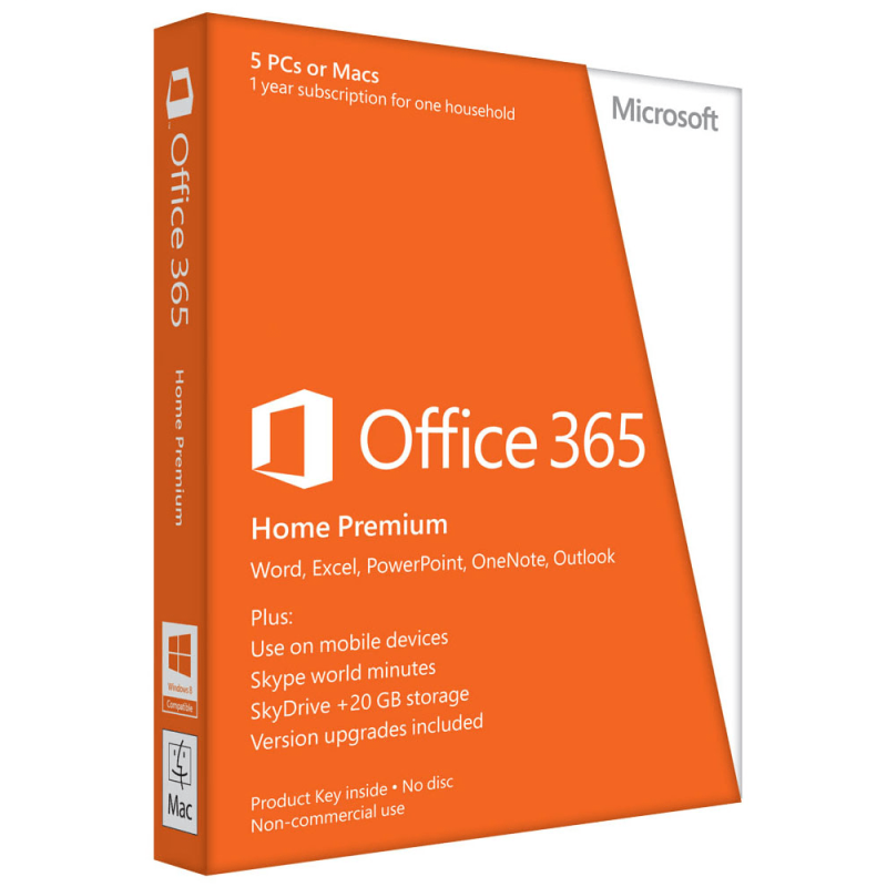 Microsoft Office 365 Home Premium - 1Yr Subscription 5PC's